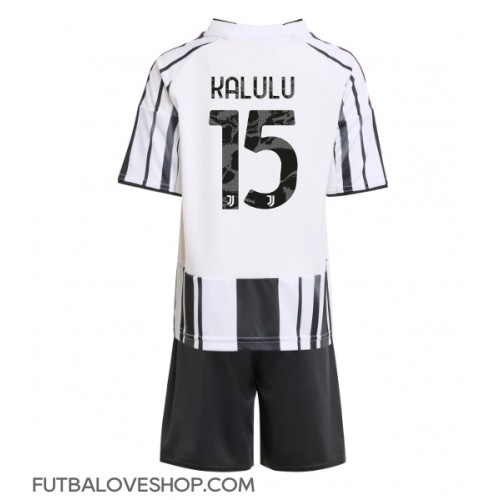 Dres Juventus Pierre Kalulu #15 Domáci pre deti 2025-26 Krátky Rukáv (+ trenírky)